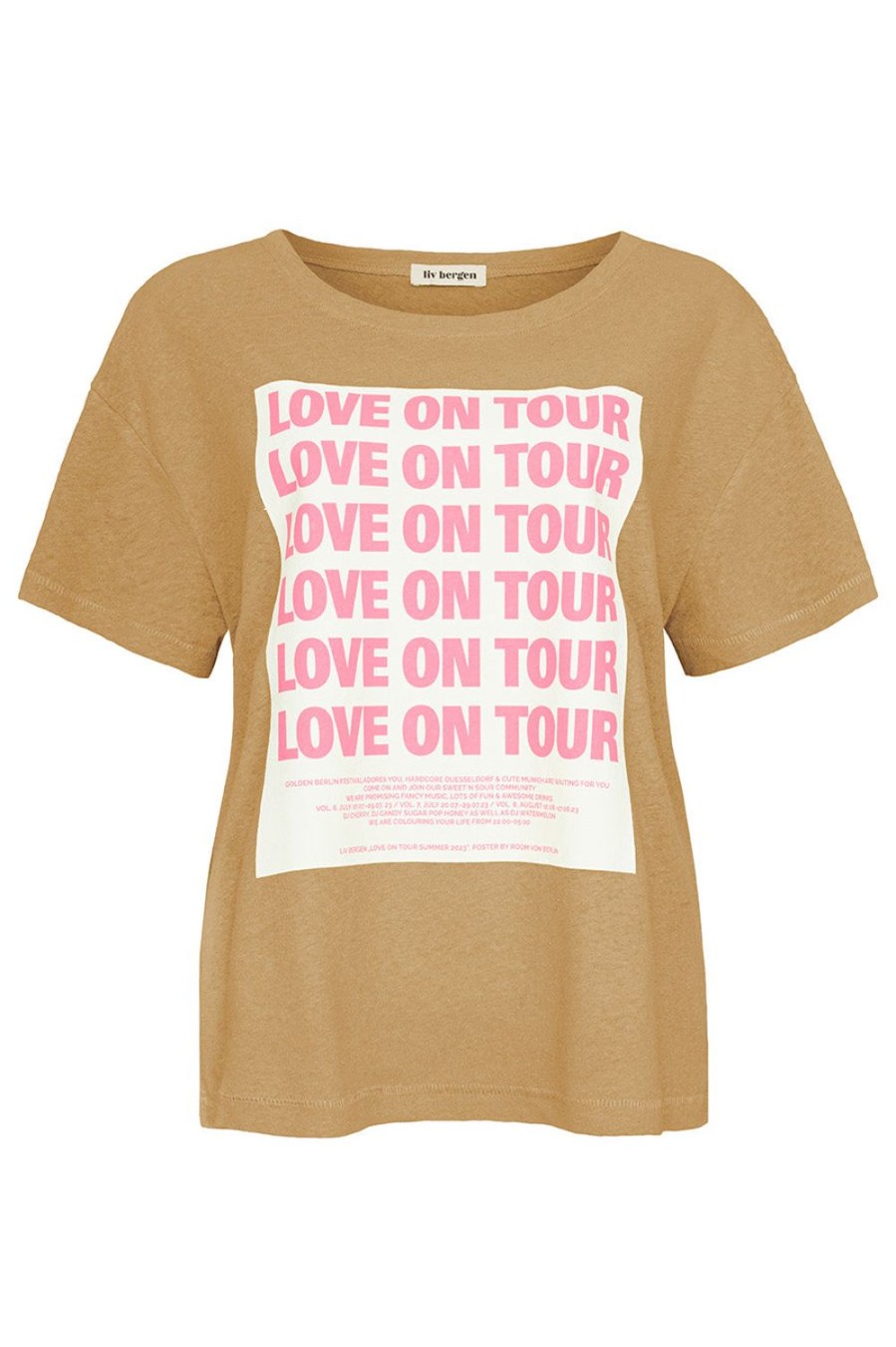 Kleidung liv bergen | T-Shirt Love On Tour In Hazelnut