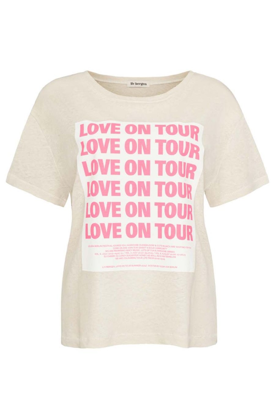 Kleidung liv bergen | T-Shirt Love On Tour In Creme