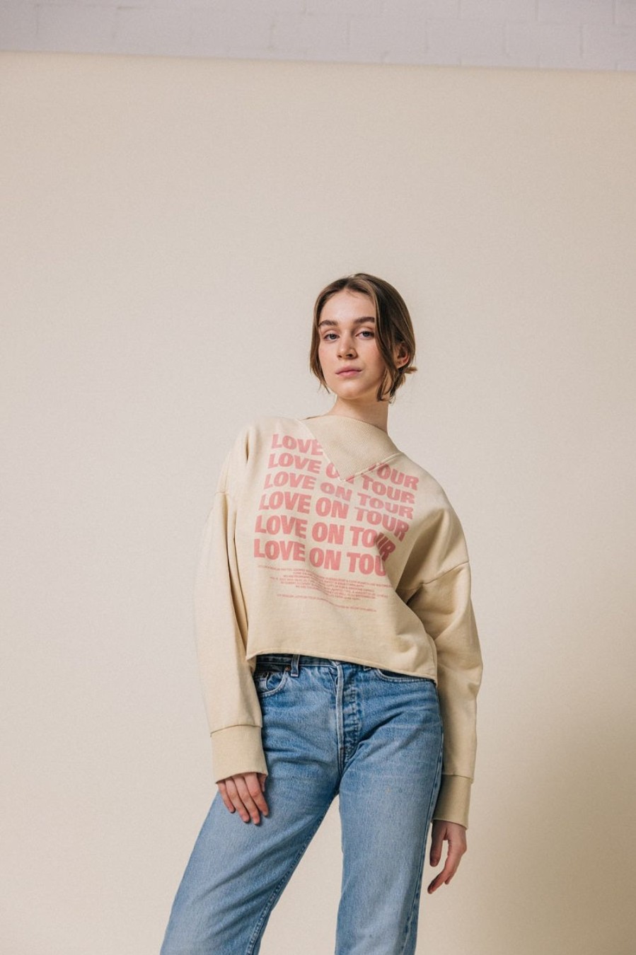 Kleidung liv bergen | Sweater Love On Tour In Creme