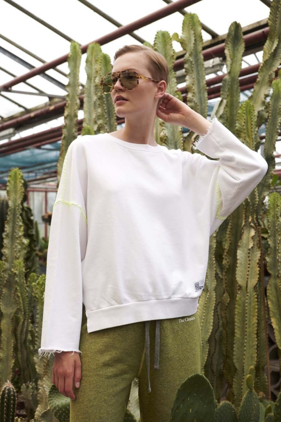 Kleidung liv bergen | Sweater "100% Organic Cotton" Handstitched In Optic White