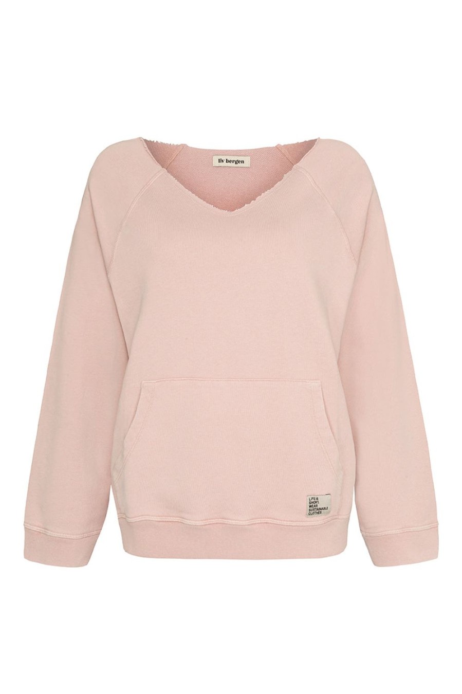 Kleidung liv bergen | V-Sweater "100% Organic Cotton" In Powder